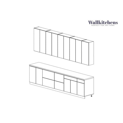 Kitchen Elite Epicure Collection White Matte Color Base Size 11Ft Wide - 138x24