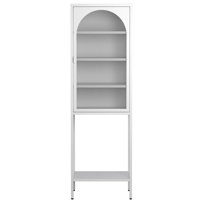 Metal Glass Door 5-Tier Cabinet