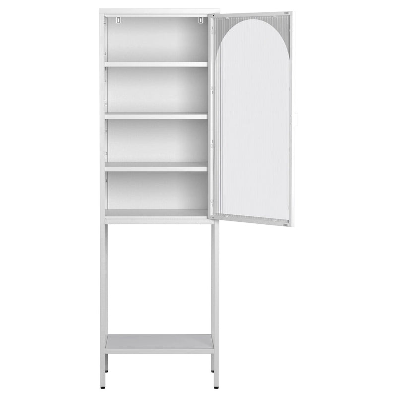 Metal Glass Door 5-Tier Cabinet