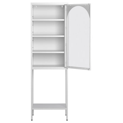 Metal Glass Door 5-Tier Cabinet