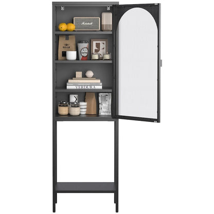 Metal Glass Door 5-Tier Cabinet