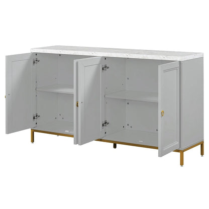 Sideboard with Extra Large Storage Space with Metal Handles and Support Legs for Living Room and Dining Room