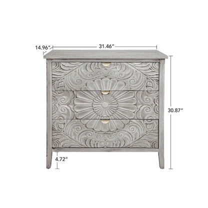 3 Drawer Cabinet, American Furniture, Suitable for Bedroom, Living Room, Study