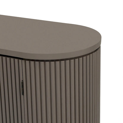 Vertical Striped Door Storage Cabinet with Metal Handles, Adjustable, Suitable for Study, Entryway and Living Room