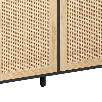 62.20 Elegant and Functional 4-Door Rattan Decorative Storage Cabinet