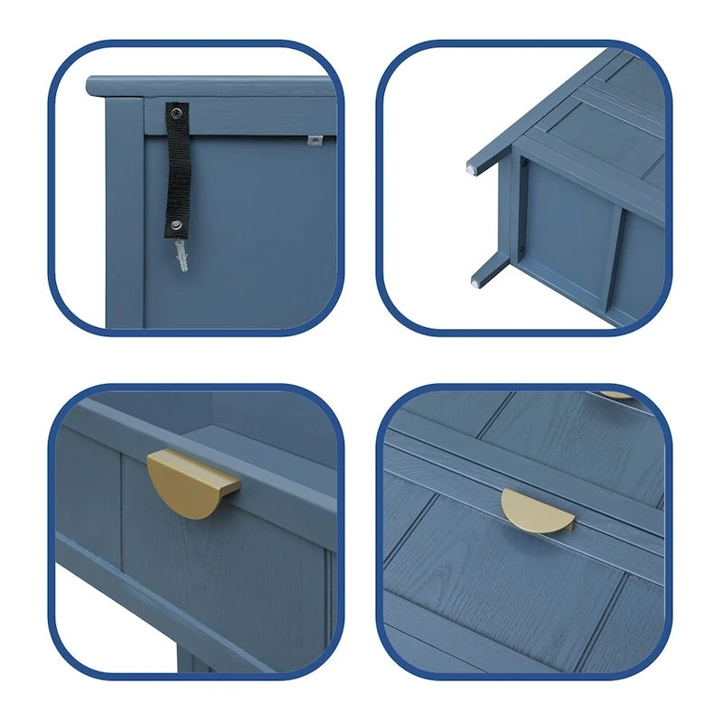 American Style Cabinet with Non-Slip Foot Pads and 3 Drawer