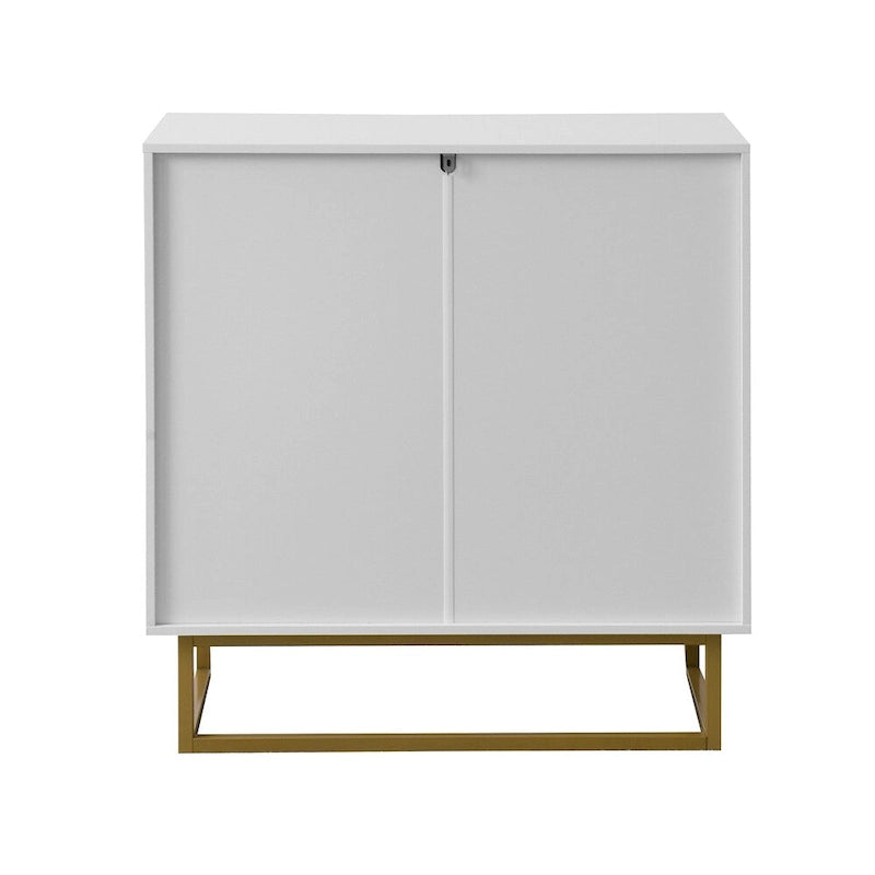 Modern Buffet Sideboard Cabinet with 2 Doors and Metal Bottom