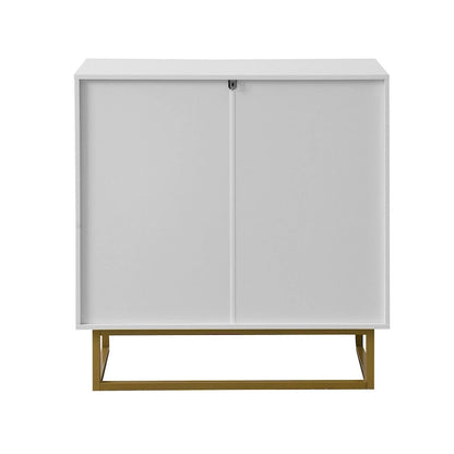 Modern Buffet Sideboard Cabinet with 2 Doors and Metal Bottom
