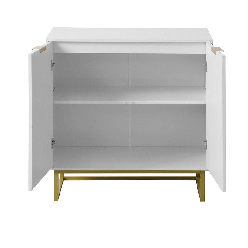 Modern Buffet Sideboard Cabinet with 2 Doors and Metal Bottom