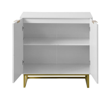 Modern Buffet Sideboard Cabinet with 2 Doors and Metal Bottom