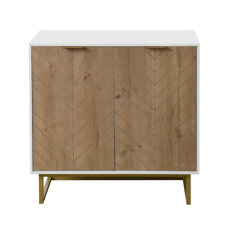 Modern Buffet Sideboard Cabinet with 2 Doors and Metal Bottom