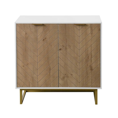 Modern Buffet Sideboard Cabinet with 2 Doors and Metal Bottom