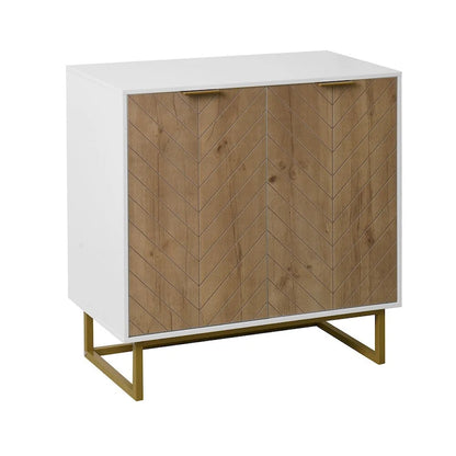 Modern Buffet Sideboard Cabinet with 2 Doors and Metal Bottom