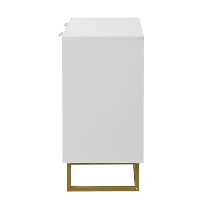 Modern Buffet Sideboard Cabinet with 2 Doors and Metal Bottom