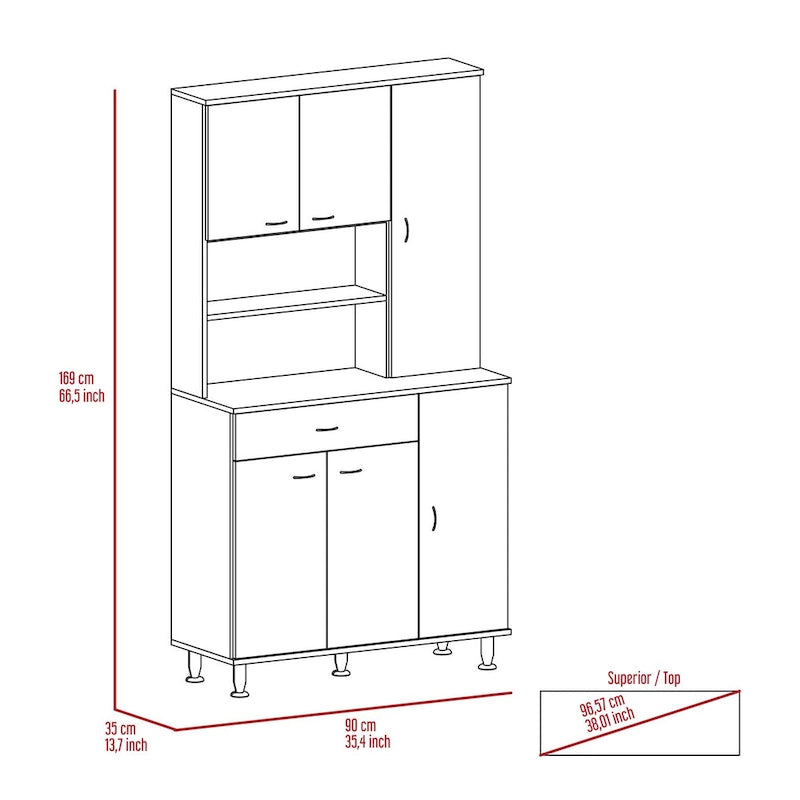 Kitchen Pantry for Kitchen, Dining Room,Living Room, White