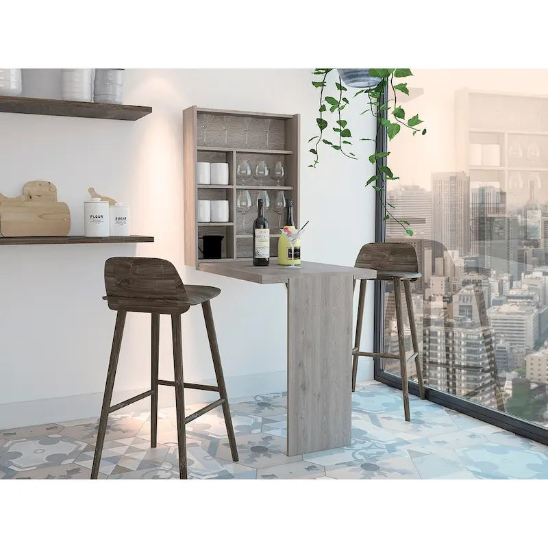 Foldable Table Tacoma, Seven Interior Shelves, White Finish,High quality and durable