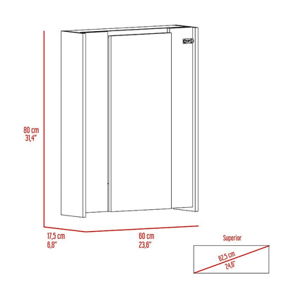 Foldable Table Tacoma, Seven Interior Shelves, White Finish,High quality and durable