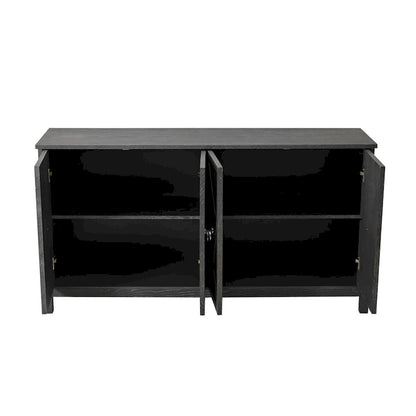 Modern 4-Door Cabinet Sideboard Buffets with Mirrored Decorative Doors