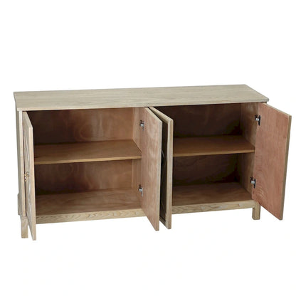 Modern 4-Door Cabinet Sideboard Buffets with Mirrored Decorative Doors