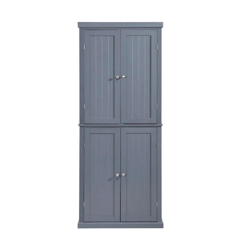 Freestanding Tall Kitchen Pantry,Storage Cabinet Organizer with 4 Doors and Adjustable Shelves