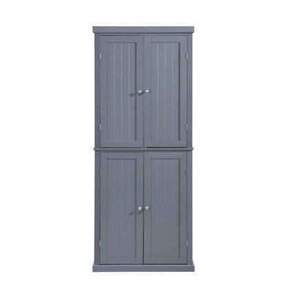Freestanding Tall Kitchen Pantry,Storage Cabinet Organizer with 4 Doors and Adjustable Shelves