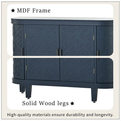 Wooden Cabinet with Antique Patterned Doors