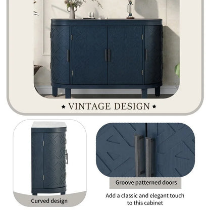 Wooden Cabinet with Antique Patterned Doors