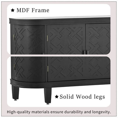 Wooden Cabinet with Antique Patterned Doors