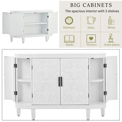 Wooden Cabinet with Antique Patterned Doors