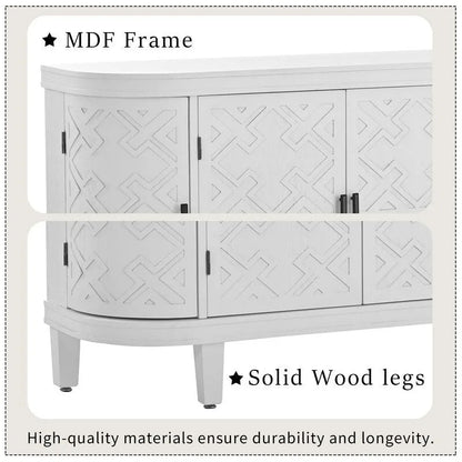Wooden Cabinet with Antique Patterned Doors