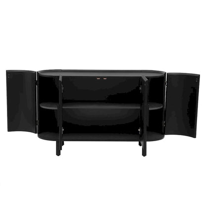 Curved Design Light Luxury Sideboard with Adjustable Shelves,Suitable for Living Room,Study and Entrance