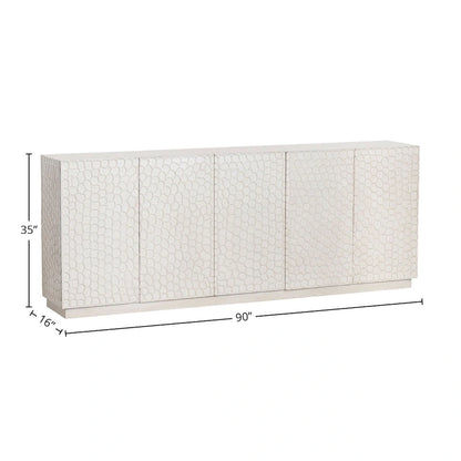 Mango Wood Five-Door Living Room Buffet Sideboard