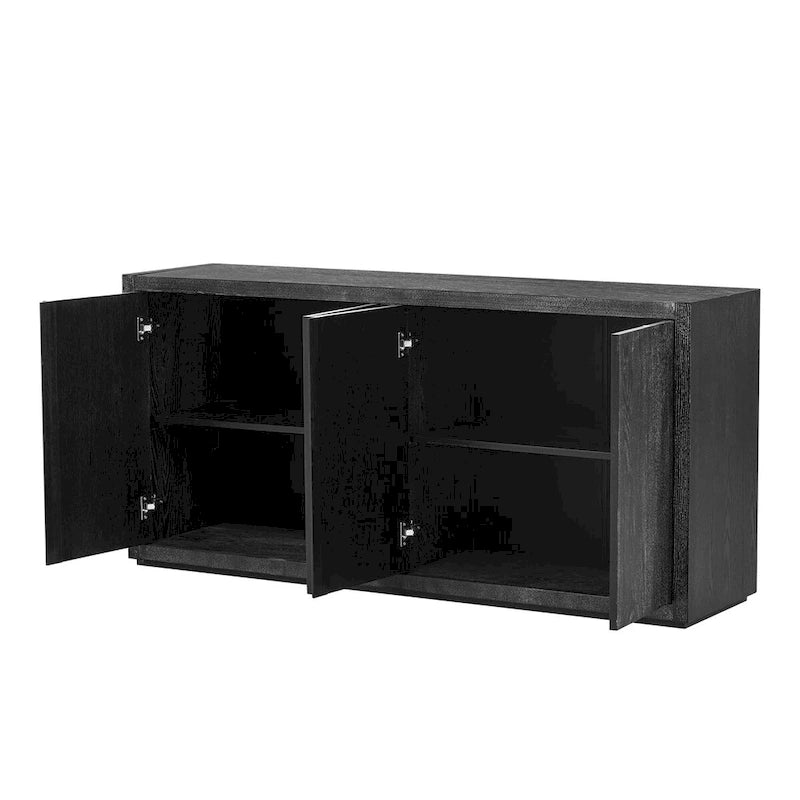 63 Four-Door Sideboard with Adjustable Shelves for Hallway Entryway Living Room