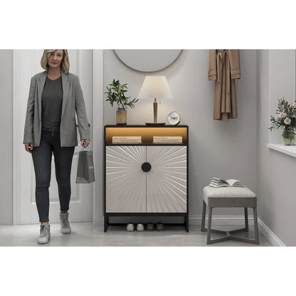 12 Pairs Shoe Storage Cabinet with Adjustable Shelves