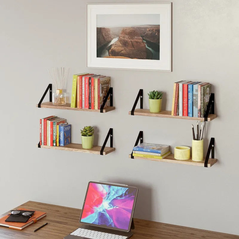 Wallniture Ponza 17inch Long, 4.5 Deep Wooden Shelves, Shelf for Kitchen