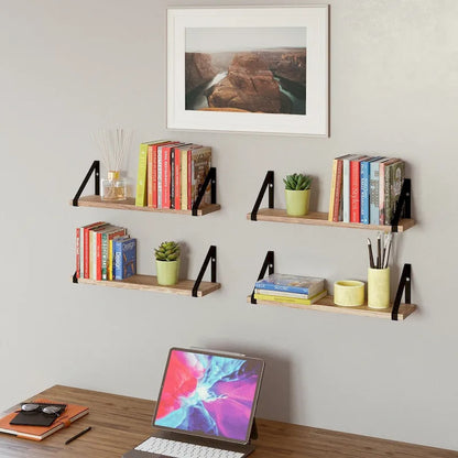 Wallniture Ponza 17inch Long, 4.5 Deep Wooden Shelves, Shelf for Kitchen