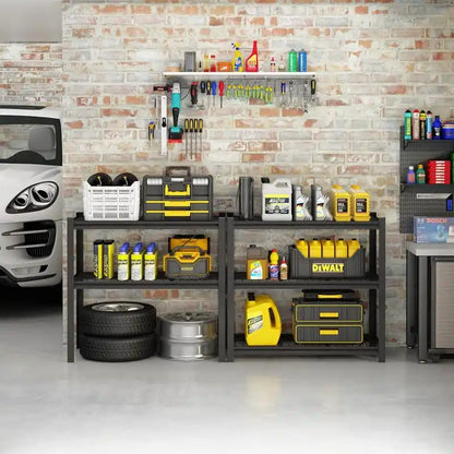 5-Tier Black Adjustable Metal Shelving Unit Heavy Duty Garage Storage