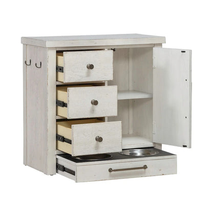 Modern Farmhouse Pet Feeder with Storage, Pull Out Drawers - 2 Finish Options