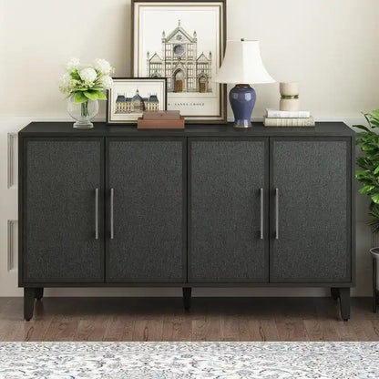 Light Luxury Style Cabinet with Four Linen Cabinet Doors,Suitable for Living Room,Study Room,Entrance