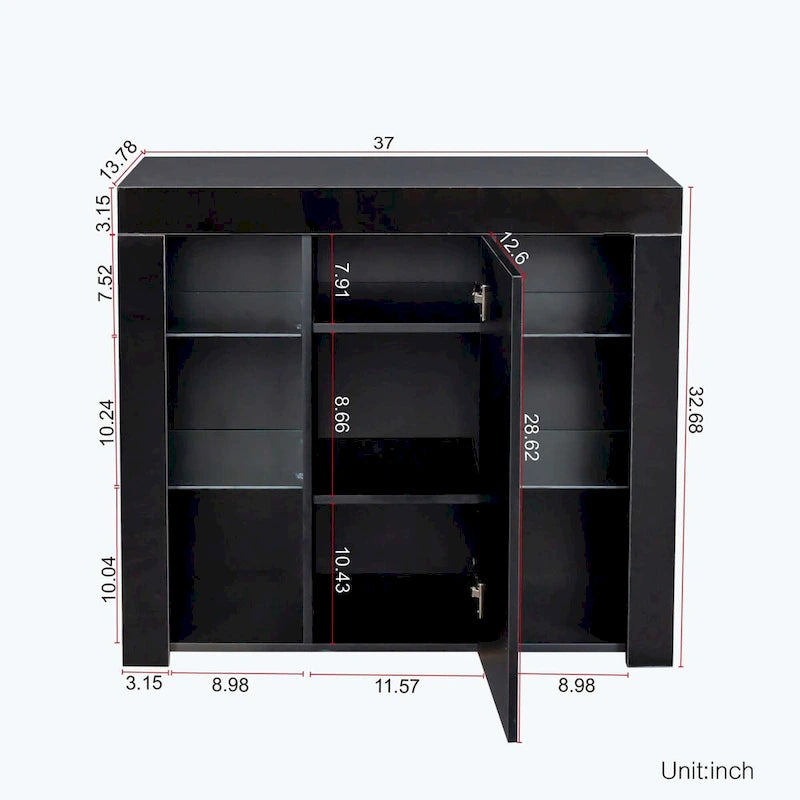Kitchen Sideboard Cupboard with LED Light,with Drawer and 1 Doors