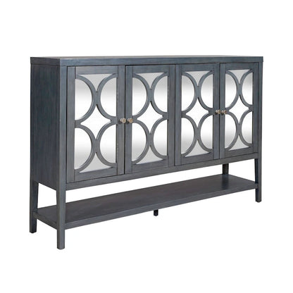 Circle View Blue Dusk Four Door Accent Cabinet