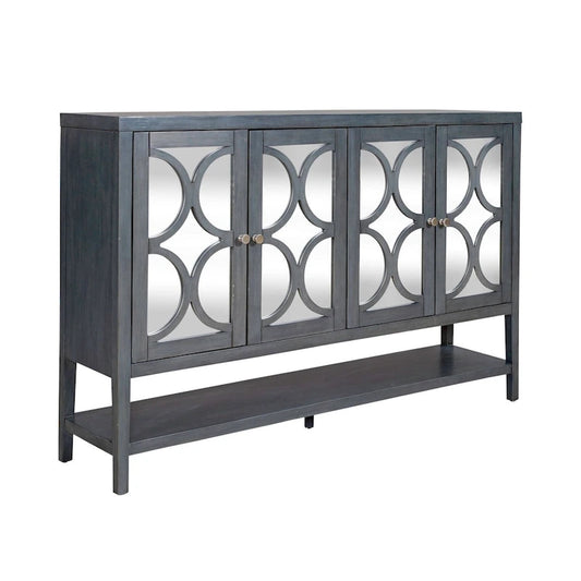 Circle View Blue Dusk Four Door Accent Cabinet