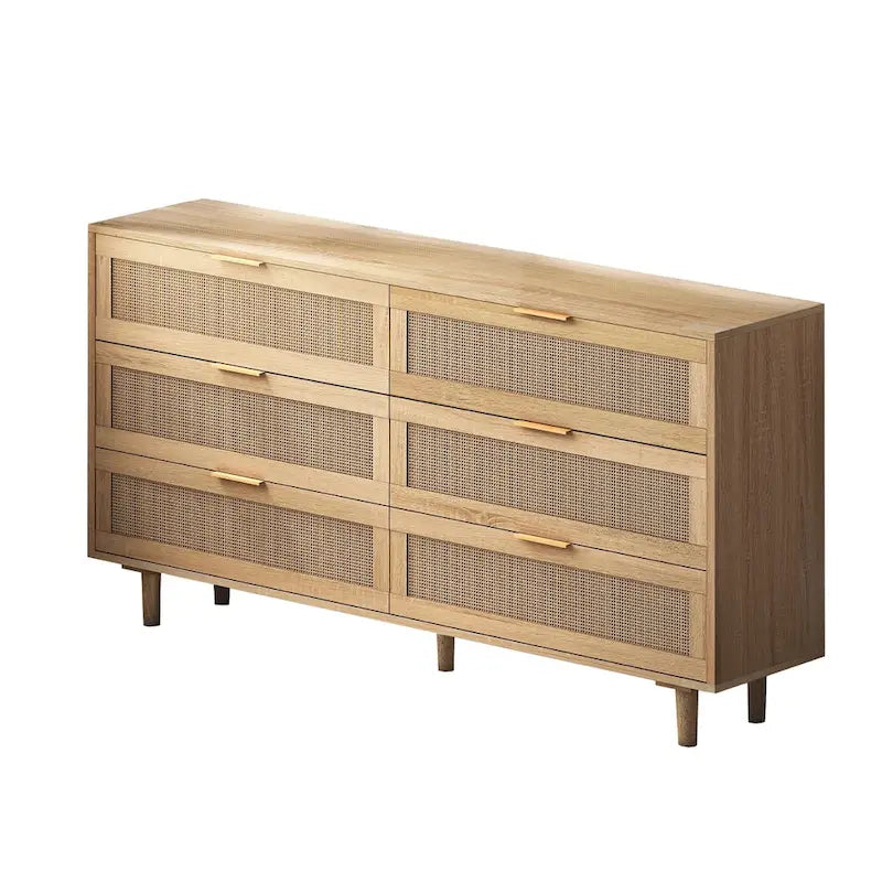 59.066-Drawers Rattan Storage Cabinet