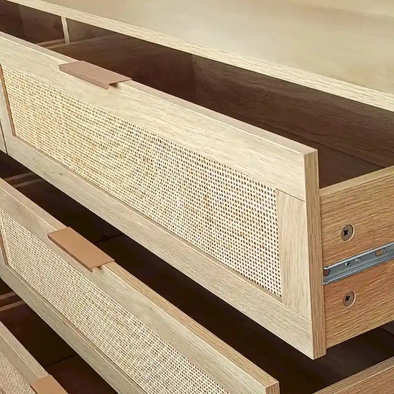 59.066-Drawers Rattan Storage Cabinet