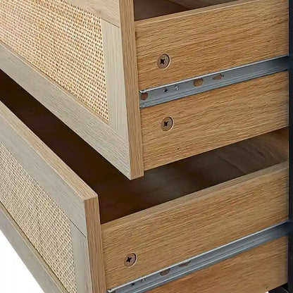 59.066-Drawers Rattan Storage Cabinet