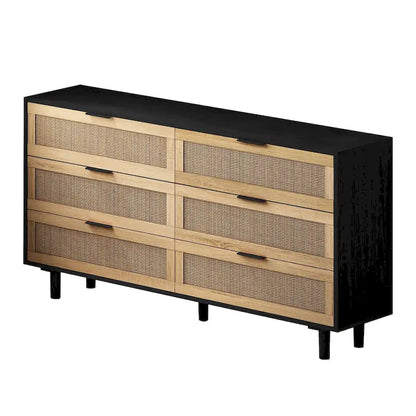 59.066-Drawers Rattan Storage Cabinet