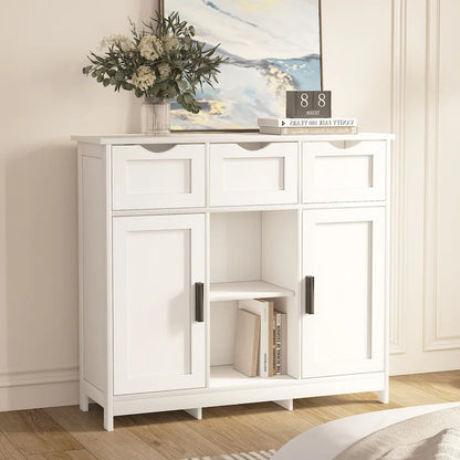 35.4 Wide 3 Drawer Sideboard Buffet Cabinet