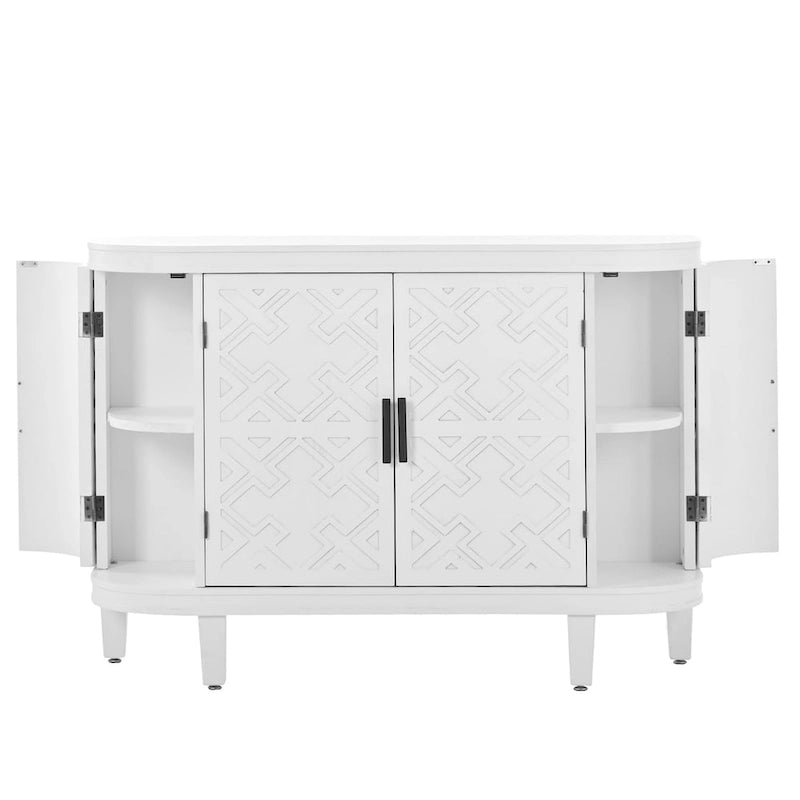Accent Storage Cabinet Sideboard Wooden Cabinet with Antique Pattern Doors for Hallway, Entryway, Living Room, Bedroom