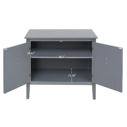 2 Door Wooden Cabinets with Adjustable Shelve, Wood Cabinet Vintage Style Sideboard for Living Room, Dining Room, Office