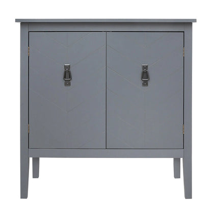 2 Door Wooden Cabinets with Adjustable Shelve, Wood Cabinet Vintage Style Sideboard for Living Room, Dining Room, Office